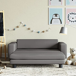 vidaXL Canapé avec repose-pied - Enfants gris