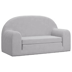 vidaXL Canapé-lit enfants gris clair peluche