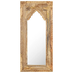 vidaXL Miroir en bois de manguier - Naturel
