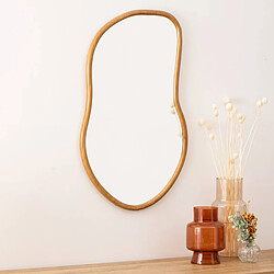 Atmosphera Miroir organique en bois LIVIA - 75 x 45 cm - Beige