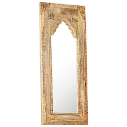 vidaXL Miroir en bois de manguier - Naturel