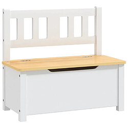 vidaXL Banc Rangement Enfants - Blanc/Beige