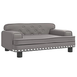 vidaXL Canapé Enfant Gris Similicuir