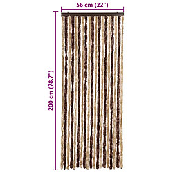 vidaXL Rideau Chenille - Beige et Marron Clair pas cher