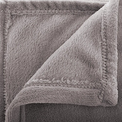 Atmosphera Grand plaid en Flanelle uni - 180x130 cm - Gris