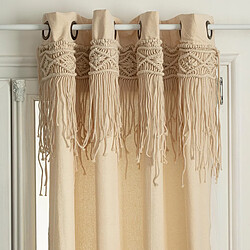 Atmosphera Rideau ethnique en macramé Ritual - 140 x 260 cm - Beige