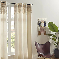 Atmosphera Rideau ethnique en macramé Ritual - 140 x 260 cm - Beige