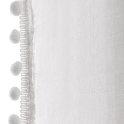 Atmosphera Rideau pour chambre d'enfant à pompoms gris - 140 x 240 cm