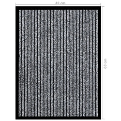 vidaXL Paillasson Rayé - Gris pas cher