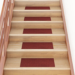 vidaXL Tapis d'escalier autocollant - Rouge 60x25 cm (15 pièces)