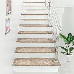 En.Casa En_Casa Marches d'Escalier Beige | Lot de 15 Semi-Circulaires