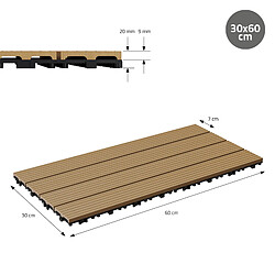 ECD Germany Carreaux WPC - 60x30cm - Teck pas cher