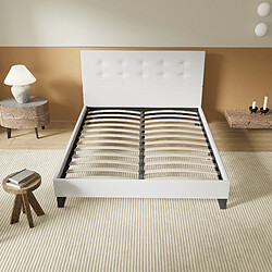 Avis November sleep Lit sommier simili cuir - Blanc