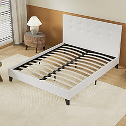 November sleep Lit sommier simili cuir - Blanc