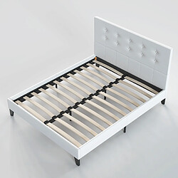 November sleep Lit sommier simili cuir - Blanc