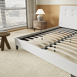 Acheter November sleep Lit sommier simili cuir - Blanc