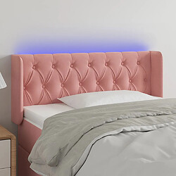 vidaXL Tête de lit à LED - Rose - 93 x 16 x 78/88 cm