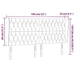 vidaXL Tête de lit avec oreilles - Crème - 183x23x118/128 cm pas cher