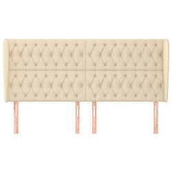 Avis vidaXL Tête de lit avec oreilles - Crème - 183x23x118/128 cm