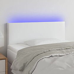 vidaXL Tête de lit à LED 100x5x78/88 cm - Blanc