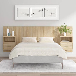 vidaXL Tête de lit avec armoires - Bois d'ingénierie