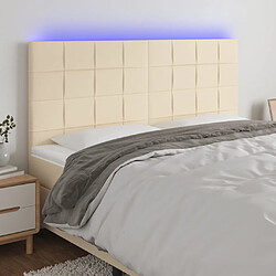 vidaXL tête de lit à LED Crème 200x5x118/128 cm Tissu