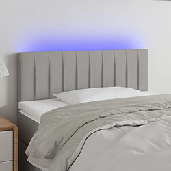 vidaXL Tête de lit à LED 80x5x78/88 cm Tissu - Gris clair