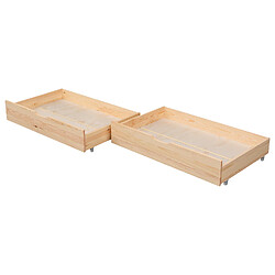 HAPPY GARDEN Lot de 2 Tiroirs de Rangement - Bois