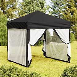 VidaXL Tente Réception pliable Parois Noir 2x2 m