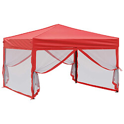 Avis vidaXL Tente Réception Pliable avec Parois 3x3 m Rouge