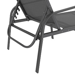 Lot de transats jardin FIDJI Idmarket - Gris anthracite pas cher