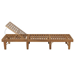Helloshop26 Chaise longue acacia - Bordeaux