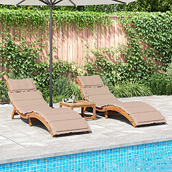 Avis vidaXL Chaises longues - Taupe