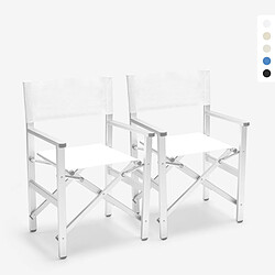 Beach and garden design chaise longue pliante - Blanc