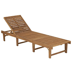 Helloshop26 Chaise longue acacia - Bordeaux