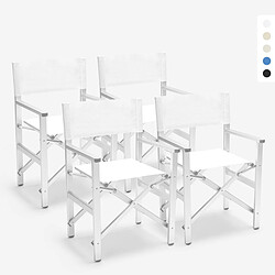 Beach and garden design chaises Regista Gold - Blanc