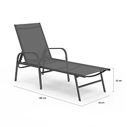 Acheter Lot de transats jardin FIDJI Idmarket - Gris anthracite