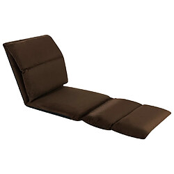Avis vidaXL Chaise de sol pliable - Marron microfibre