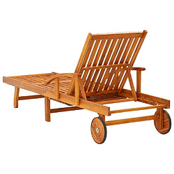 Avis Helloshop26 Chaise longue bois d'acacia - Bleu royal