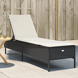 VIDAXL Chaise Longue Résine Tressée Noir