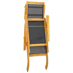 Avis Helloshop26 Transat bois d'acacia textilène - Noir