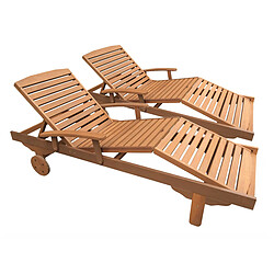 HABITAT ET JARDIN Lot de 2 Bains de Soleil Singapour Bois