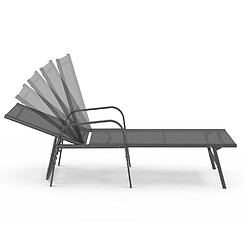 Avis Lot de transats jardin FIDJI Idmarket - Gris anthracite