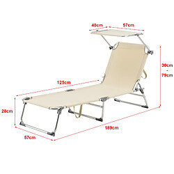 Avis En.casa Transat avec pare-soleil - Beige
