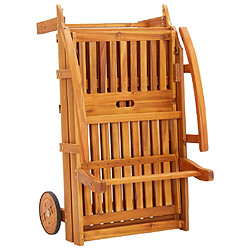 Helloshop26 Lot de 2 chaises longues bois d'acacia - Gris pas cher