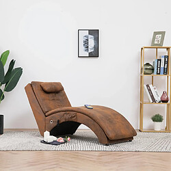 vidaXL Chaise longue de massage - Marron