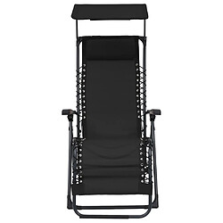 Helloshop26 Chaise pliable de terrasse - Noir