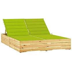 Chaise longue double vidaXL - Vert vif
