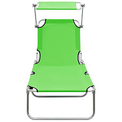 Helloshop26 Chaise longue avec auvent - Vert