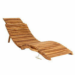 MES Bain de soleil - Teck naturel Bain de soleil inclinable - Structure en lamelles de teck - 5 positions - Dimensions : 56 x 185 cm